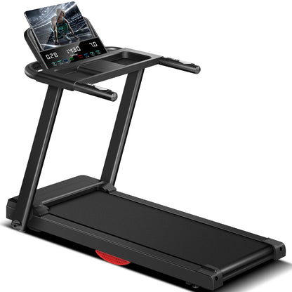 Foldable Treadmill with Smart Handrail & Shock Absorbing System 3.0 HP, Bluetooth & Heart Rate Monitor - 300LB Capacity