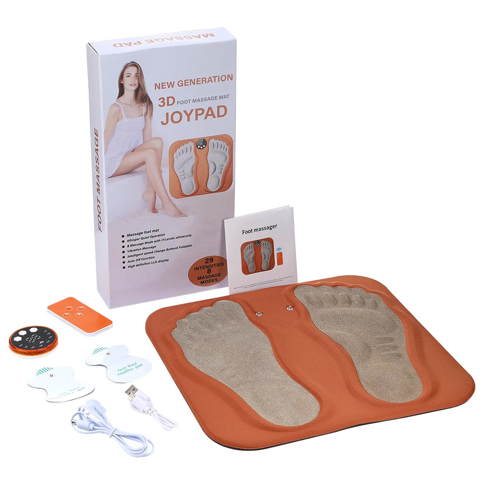 EMS Foot Massager Mat with Remote | Electric Foot Stimulator Pad, 8 Modes, 29 Intensity Levels, Circulation & Muscle Relaxation Device