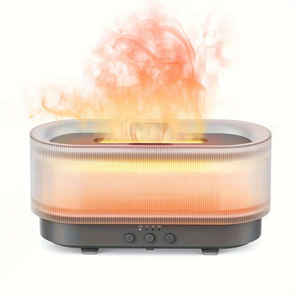 Flame Effect Essential Oil Diffuser | 300ML Aroma Humidifier with LED Firelight & Auto Shut-Off | Quiet, Portable by vitaAsana Charcoal