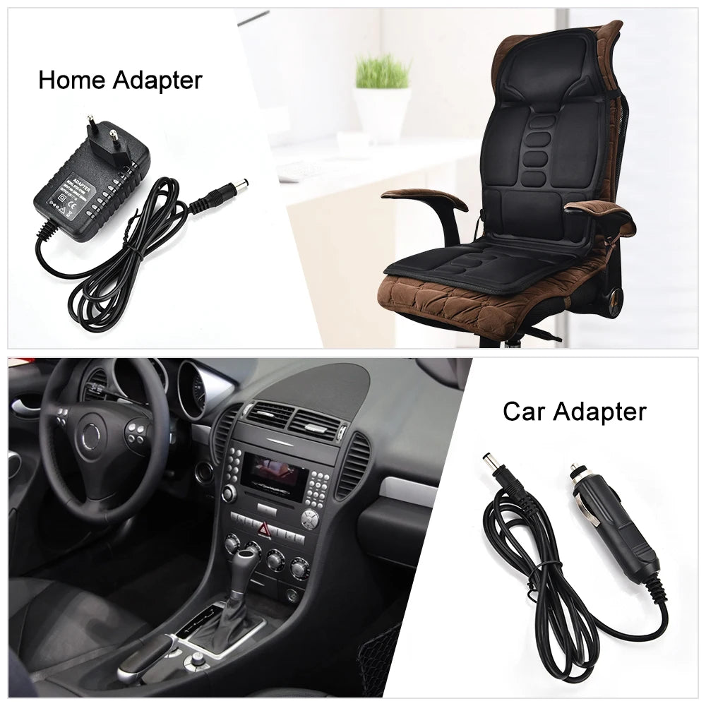 Full-Body Massage Cushion | 7 Motors, Heat Therapy, 8 Modes, Car & Home Use