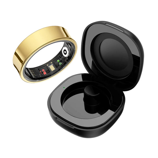 Smart Health Ring | Heart Rate & SpO₂ | Skin Temp | Sleep & Fitness Tracker | Waterproof Gold