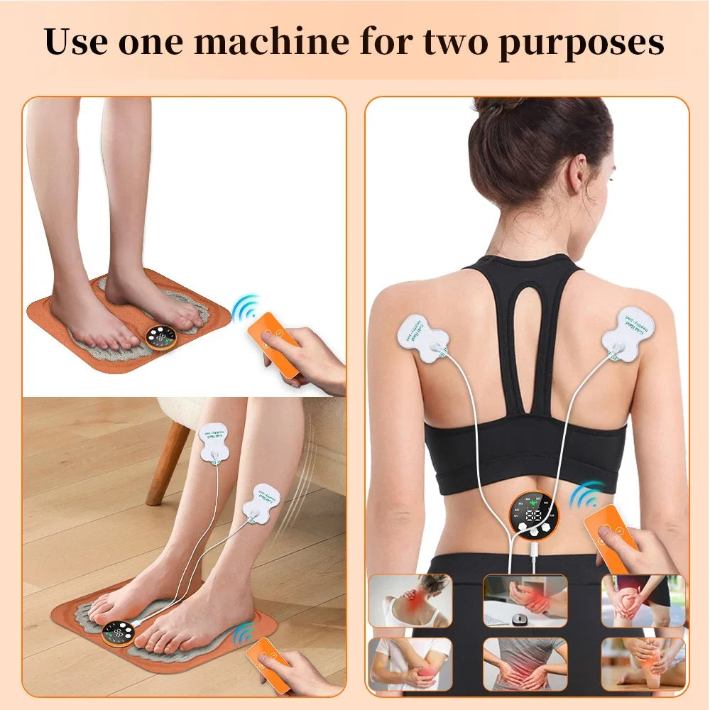 EMS Foot Massager Mat with Remote | Electric Foot Stimulator Pad, 8 Modes, 29 Intensity Levels, Circulation & Muscle Relaxation Device