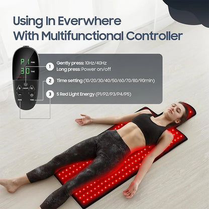 Red Light Therapy Mat 660nm 850nm – Large Pain Relief Pad