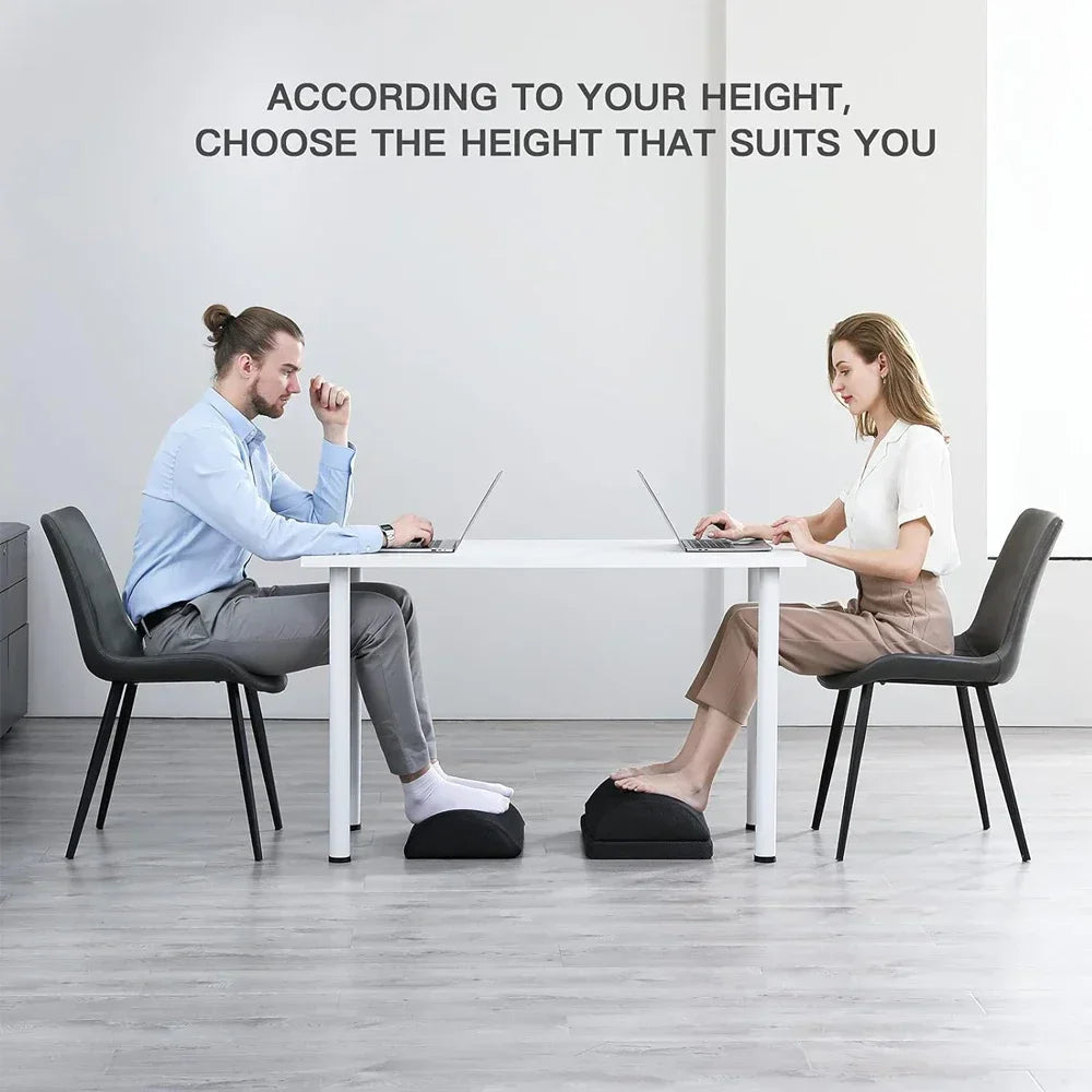 Ergonomic Memory Foam Foot Rest | Adjustable Under Desk Foot Stool for Posture & Comfort