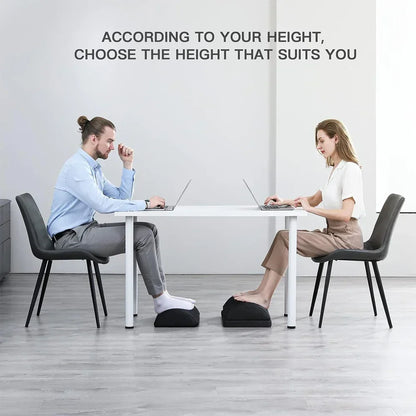 Ergonomic Memory Foam Foot Rest | Adjustable Under Desk Foot Stool for Posture & Comfort