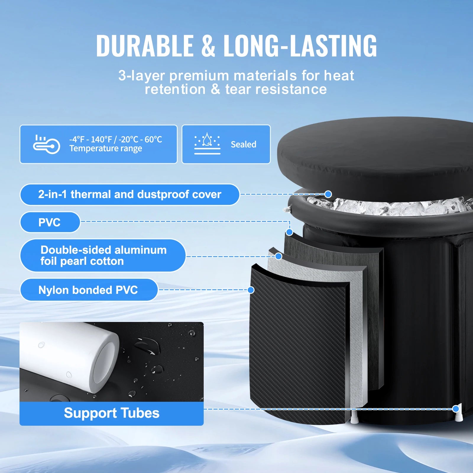 Portable Ice Bath Plunge Tub for Cold Water Therapy
