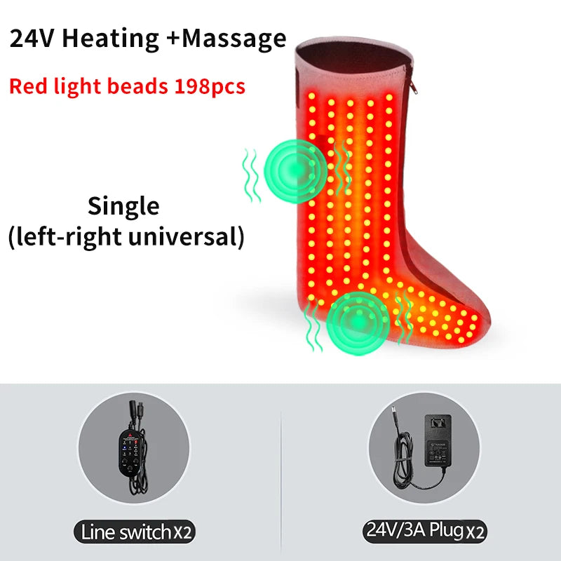 Red Light Therapy Boots | Heated Infrared Foot Wrap with Vibration for Daily Foot Recovery