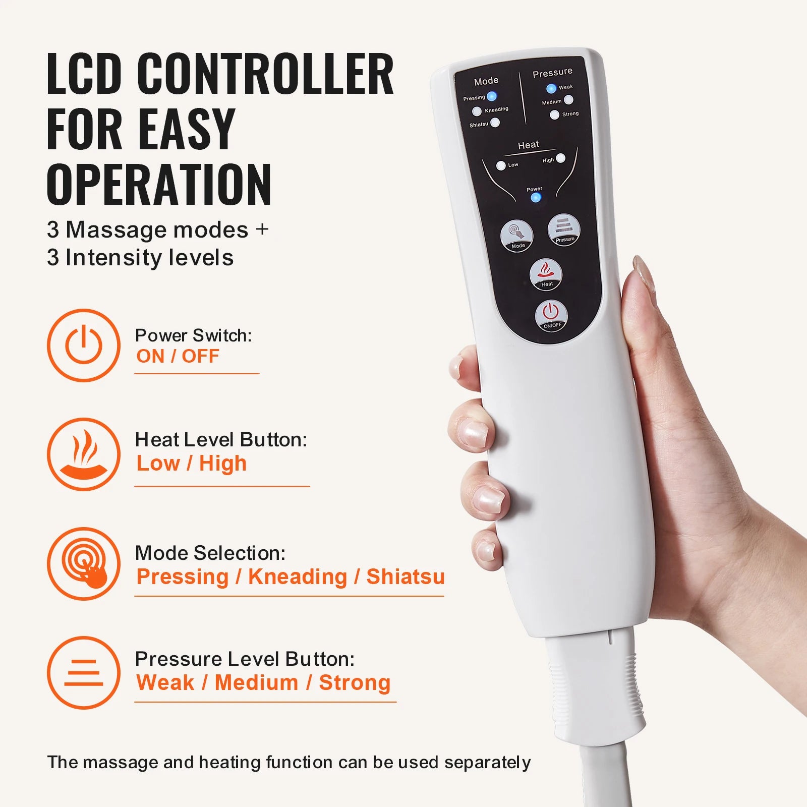 Leg Compression Massager with Heat | Full Leg Foot Calf Thigh Massager with Air Compression, 3 Modes, 3 Intensities, Knee Heating