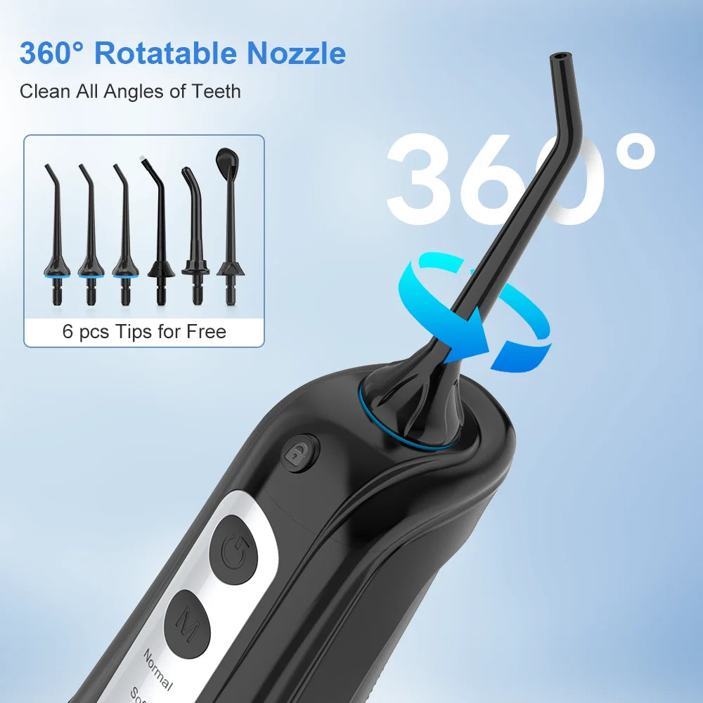 Cordless Water Flosser for Teeth | 300ml Tank, 5 Tips for Braces & Implants | 21-Day USB-C Rechargeable, IPX7 Waterproof