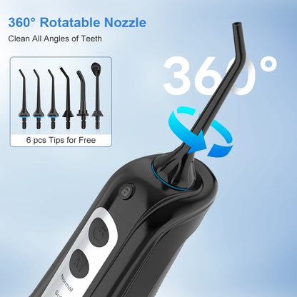 Cordless Water Flosser for Teeth | 300ml Tank, 5 Tips for Braces & Implants | 21-Day USB-C Rechargeable, IPX7 Waterproof