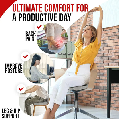 Ergonomic Seat Cushion for Tailbone Pain Relief | Memory Foam Coccyx Pillow for Office Chair, Hemorrhoid & Sciatica Support
