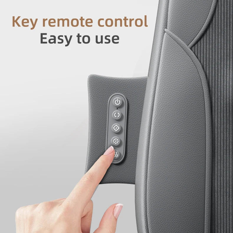 Full-Body Massage Seat | Dual-Rail Back Massage, Heat Therapy, Vibration & Home/Car Use