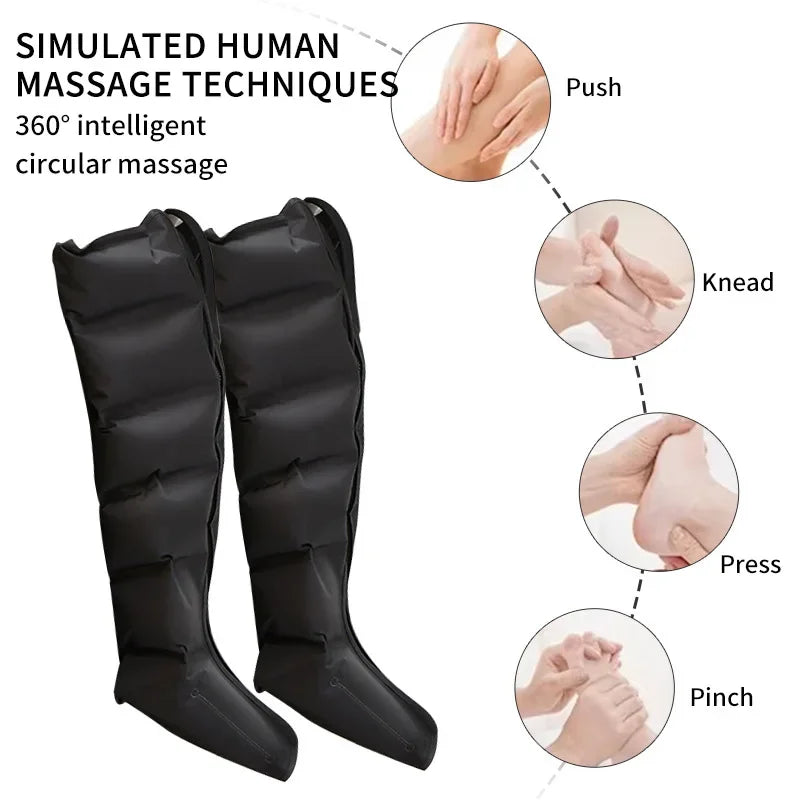 Air Compression Leg Massager | Foot and Calf Massager Boots | Leg Massage Device with Adjustable Pressure