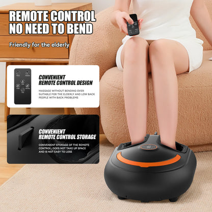 Foot Pain Recovery System | Shiatsu Foot Massager with Heat | Air Compression Foot Massage Machine with LCD & Remote