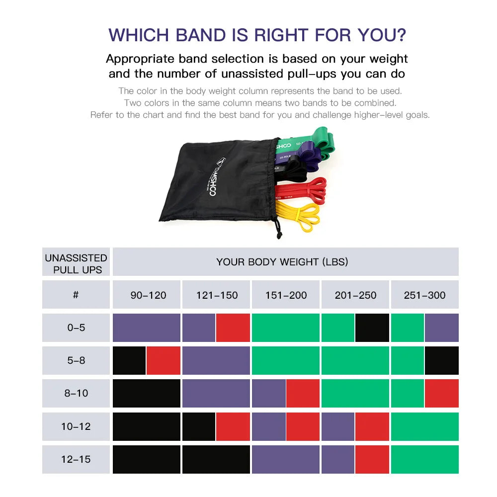 Pull Up Bands Set | 5-Level Resistance Band Kit with Handles, Door Anchor & Carry Bag | Strength, Mobility & Full-Body Home Workout
