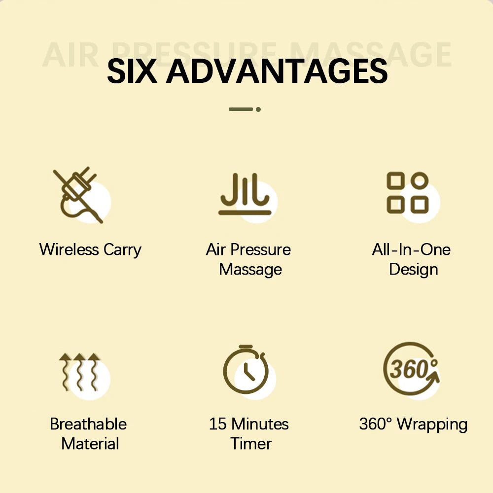 Air Compression Calf Massager | Wireless Leg & Arm Massager with 3 Modes, 1800mAh Battery | Improves Circulation & Muscle Recovery