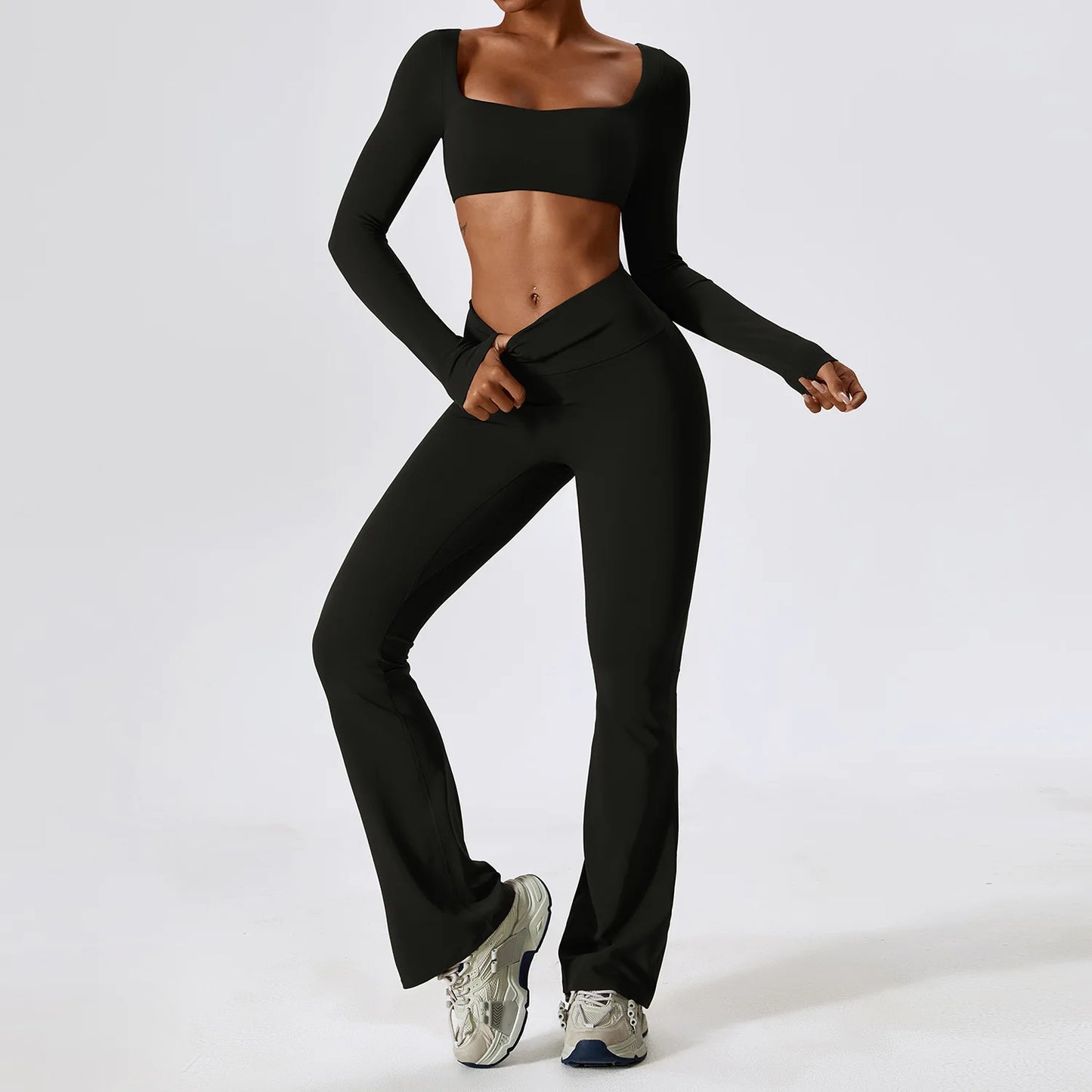 Seamless Yoga Set for Women | 2-Piece Sports Bra and Leggings Workout Outfit with Breathable Compression Fit