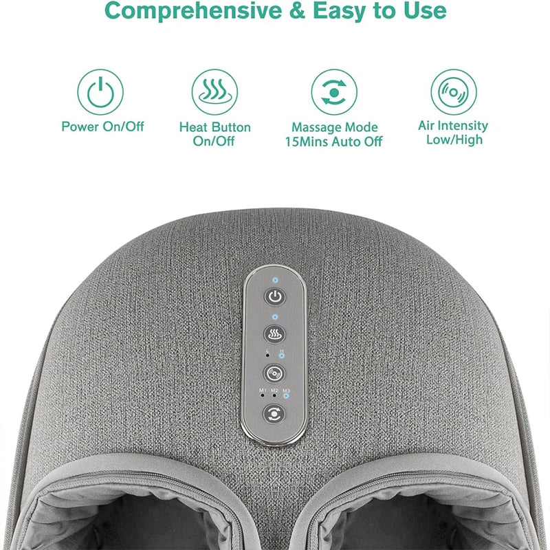 Reflexology Foot Massager with Heat | Shiatsu Deep Kneading Roller | Pain Relief & Muscle Relaxation for Home & Office Use