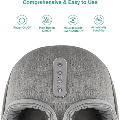 Reflexology Foot Massager with Heat | Shiatsu Deep Kneading Roller | Pain Relief & Muscle Relaxation for Home & Office Use