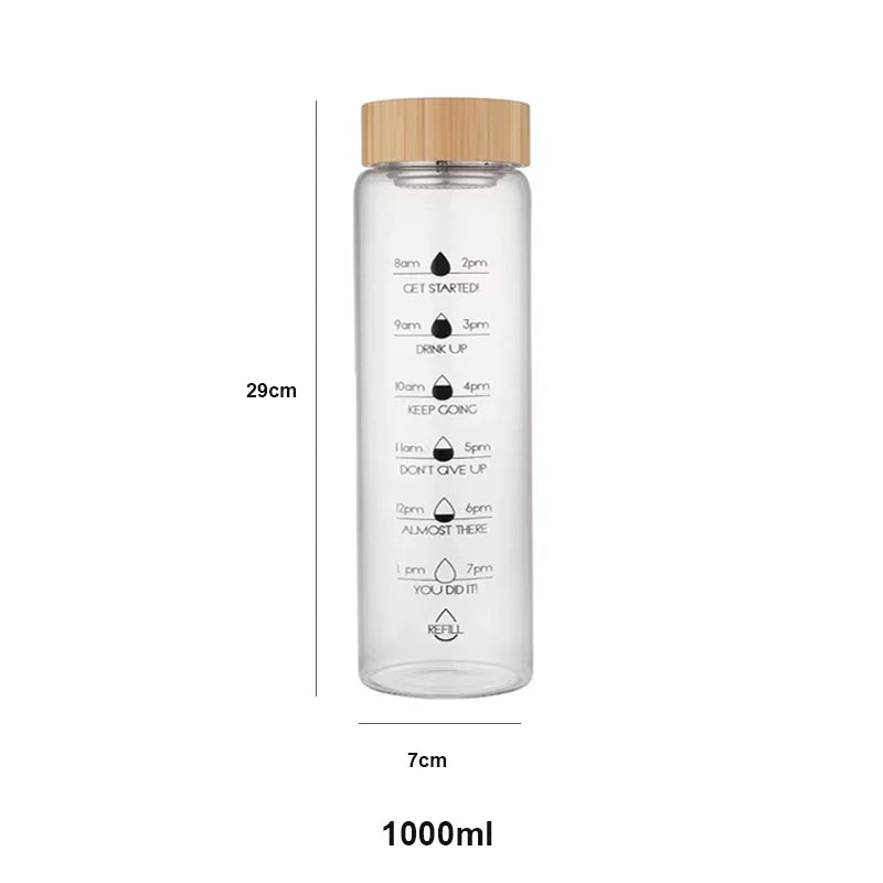 Glass & Bamboo Water Bottle - vitaAsana