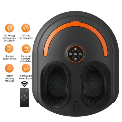Foot Pain Recovery System | Shiatsu Foot Massager with Heat | Air Compression Foot Massage Machine with LCD & Remote