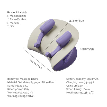 Neck and Shoulder Massager | Deep Kneading Massage Pillow with Heat | Ergonomic Back and Neck Massager