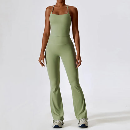Seamless Yoga Set for Women | 2-Piece Sports Bra and Leggings Workout Outfit with Breathable Compression Fit