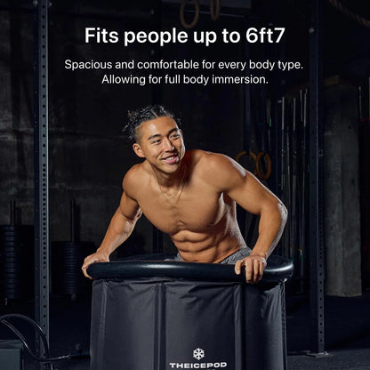 Portable Ice Bath Tub with Cover and Side Drain, 84 Gal