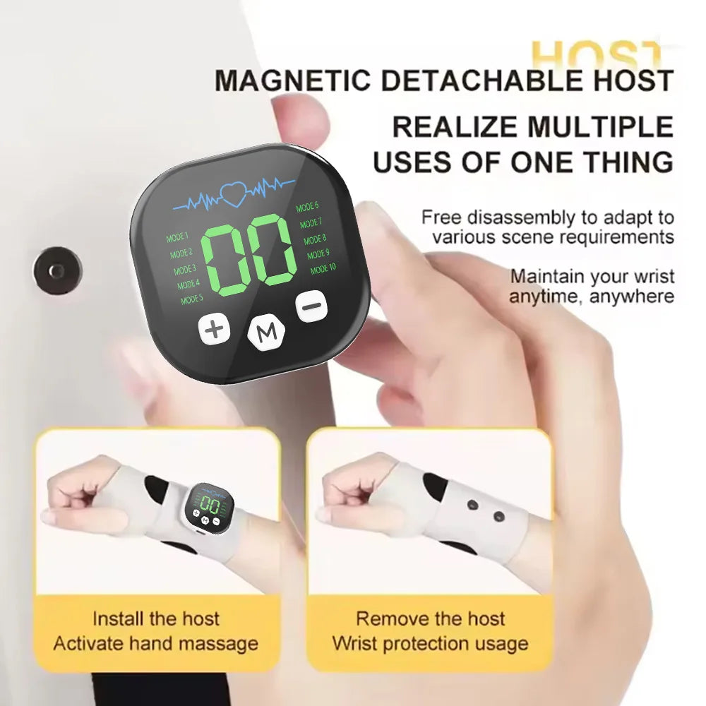 Cordless EMS Wrist Massager – 10-Mode Vibration Support