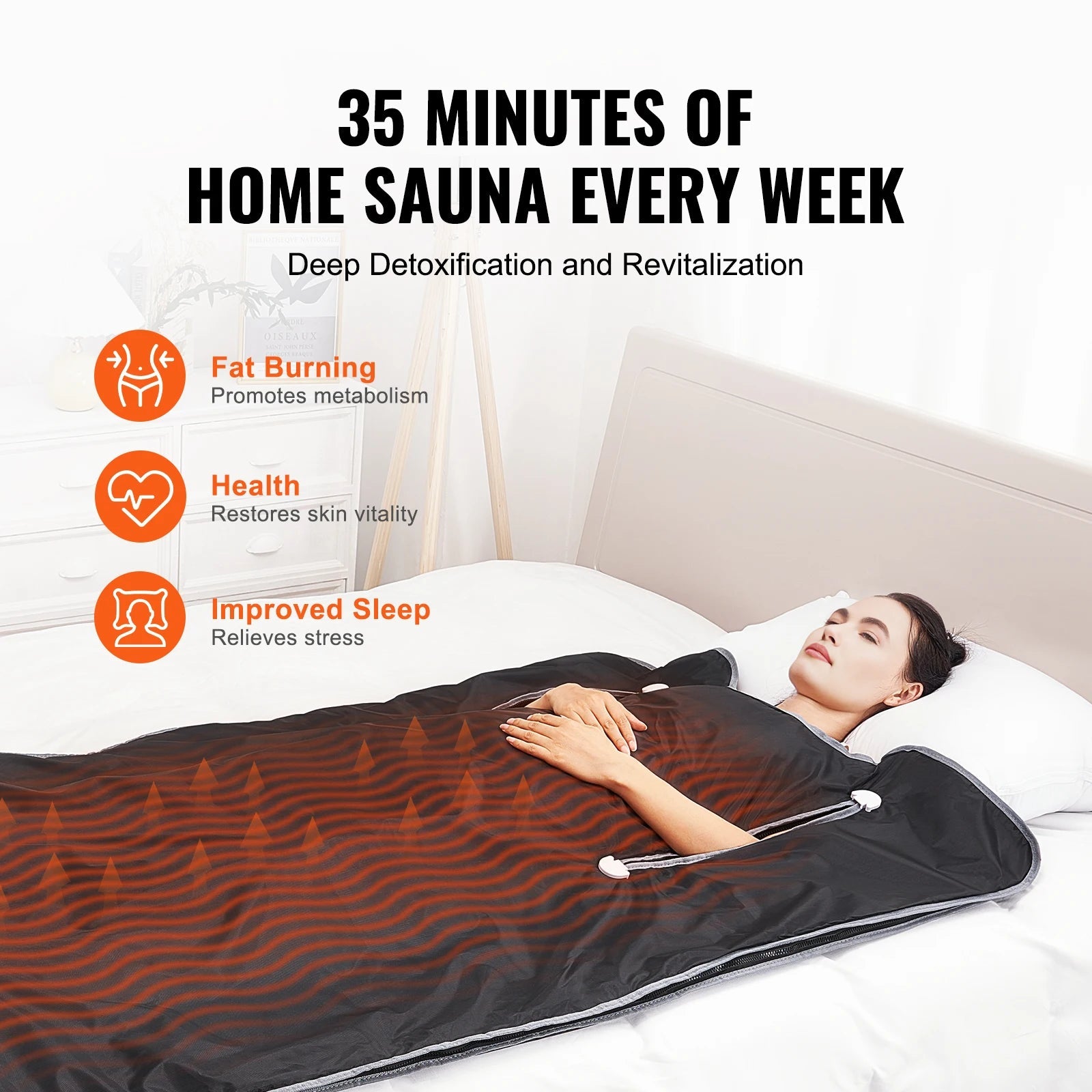Portable Infrared Sauna Blanket | Foldable Full Body Sauna with Armholes | 6 Temperature Settings | Timer Control | Home Wellness & Travel Use
