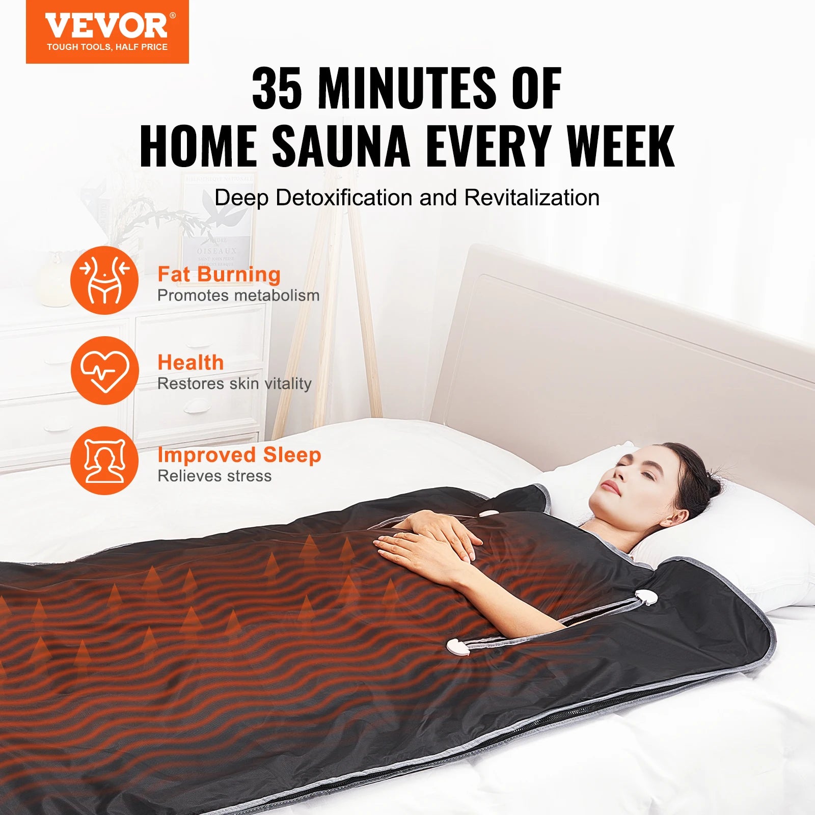 Portable Infrared Sauna Blanket | Foldable Full Body Sauna with Armholes | 6 Temperature Settings | Timer Control | Home Wellness & Travel Use