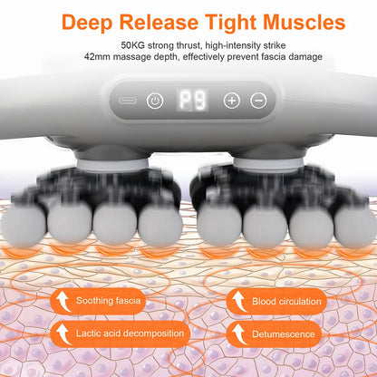 42-Head Deep Tissue Massager | Full Body Fascia Gun, 9 Modes & Heat Therapy Muscle Recovery Device