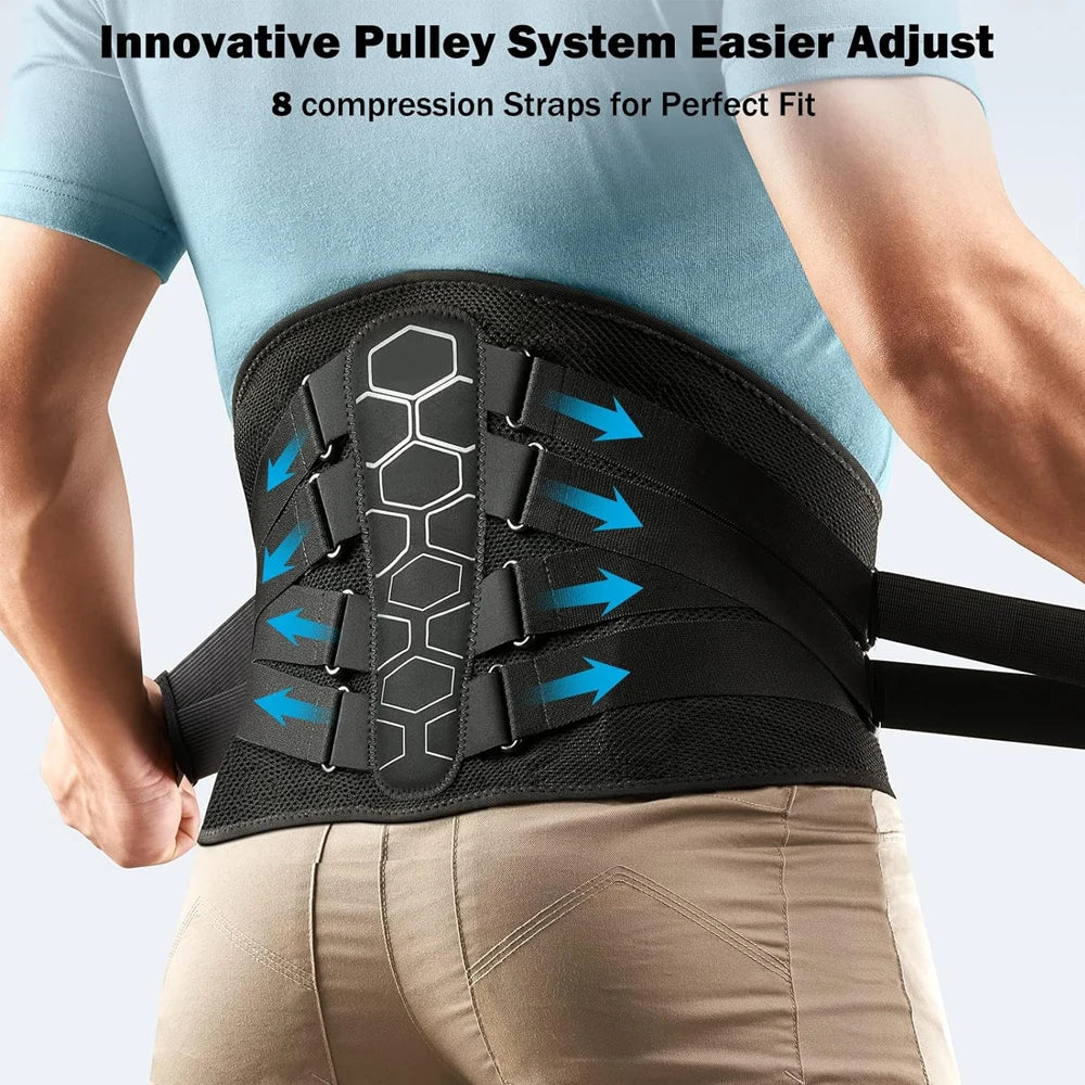 Lower Back Support Brace | Adjustable Lumbar Belt for Pain Relief, Sciatica & Posture Support