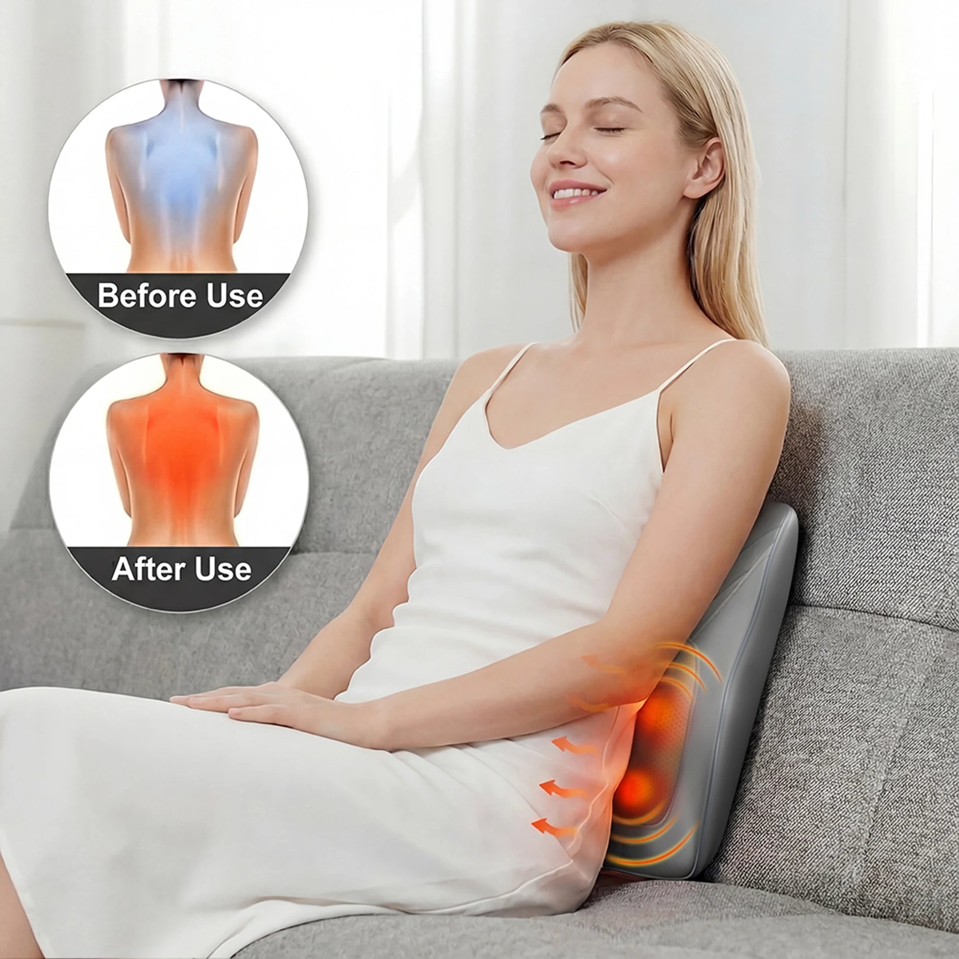 Electric Shiatsu Back and Neck Massager Pillow with Heat