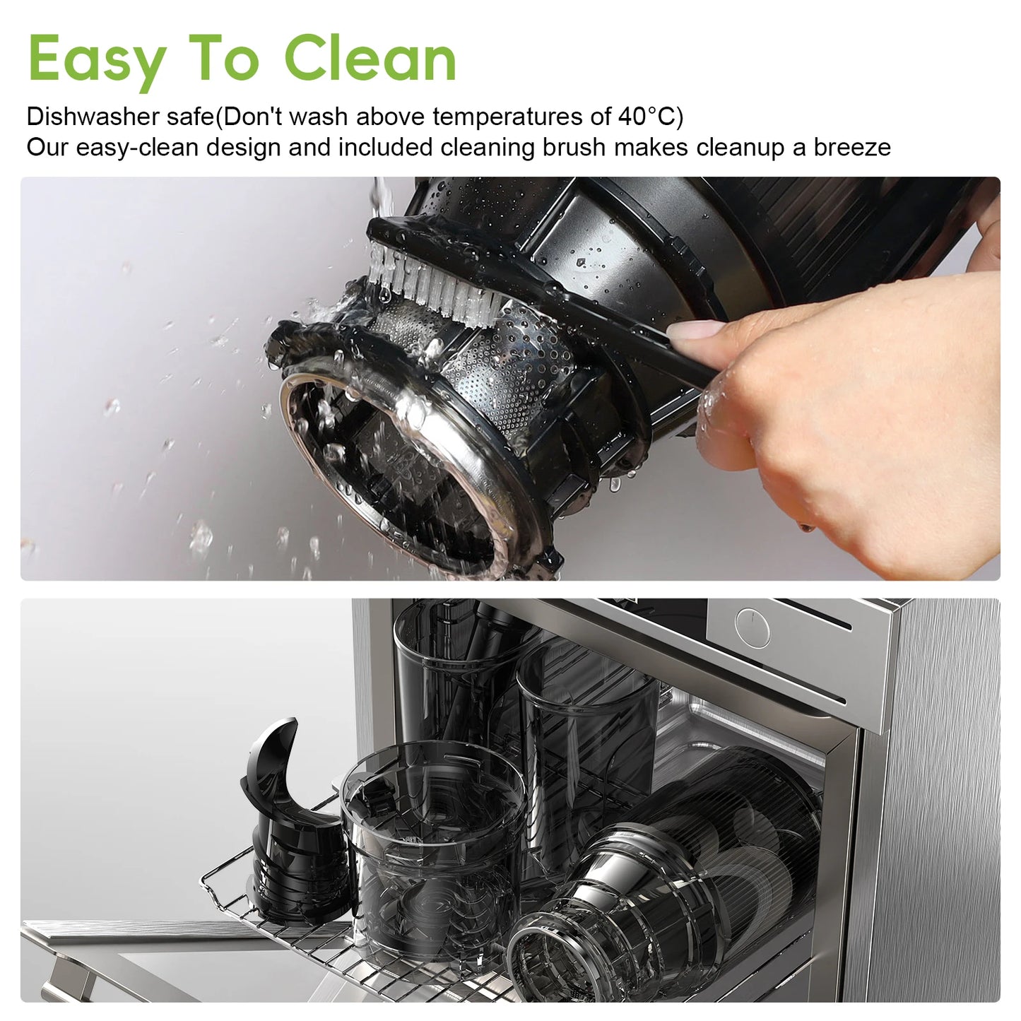 Cold Press Juicer | 5.1" Wide Chute Slow Masticating, BPA-Free Quiet Motor & Easy Clean, fits Whole Fruits & Veggies