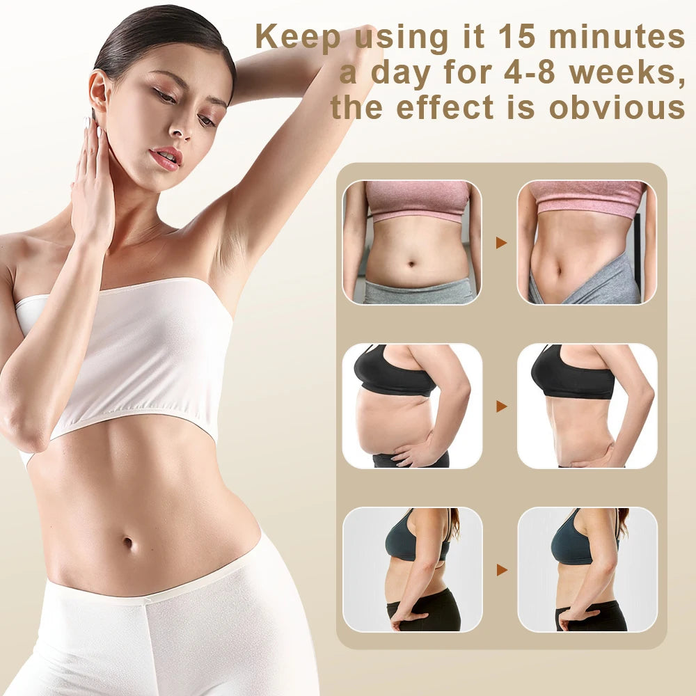 Body Slimming Massager with RF, Red Light, Microcurrent | 10 Levels, 3 Modes, Heat Therapy | Fat Burning & Skin Tightening Device for Arms, Legs, Waist