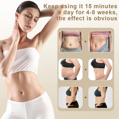 Body Slimming Massager with RF, Red Light, Microcurrent | 10 Levels, 3 Modes, Heat Therapy | Fat Burning & Skin Tightening Device for Arms, Legs, Waist