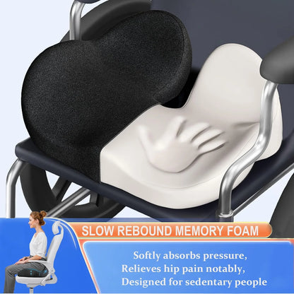 Thick Memory Foam Seat Cushion | Office Chair Cushion for Long Sitting | Ergonomic Coccyx and Hip Support