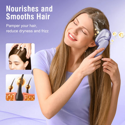 Electric Scalp Massager Brush | Essential Oil Atomizer, Vibration Head Massager, Cordless & Rechargeable, Anti-Frizz Hair Care