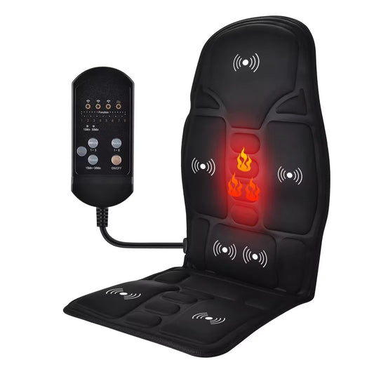 Full-Body Massage Cushion | 7 Motors, Heat Therapy, 8 Modes, Car & Home Use
