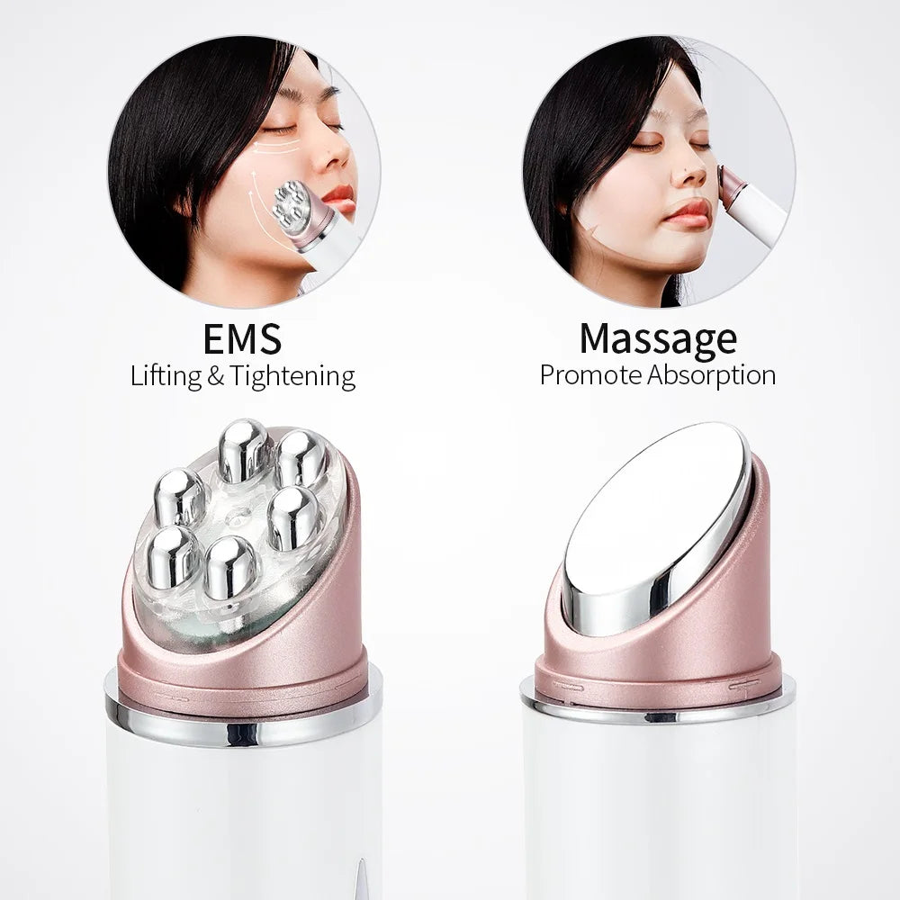Heated EMS LED Eye Massager | Photon Therapy, Anti-Wrinkle, Eye Bag Remover, Face Lifting Wand – 3 Light Modes, Hot Compress