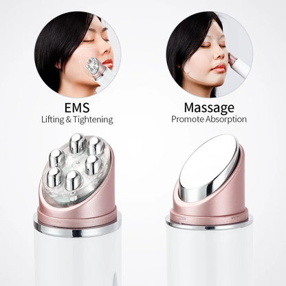 Heated EMS LED Eye Massager | Photon Therapy, Anti-Wrinkle, Eye Bag Remover, Face Lifting Wand – 3 Light Modes, Hot Compress