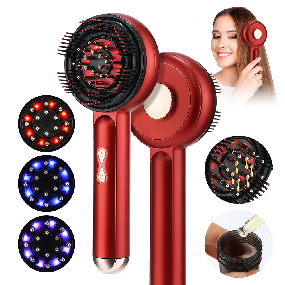 Laser Scalp Massager | Red Light + EMS + Oil Applicator | USB Rechargeable | Hair Regrowth Comb