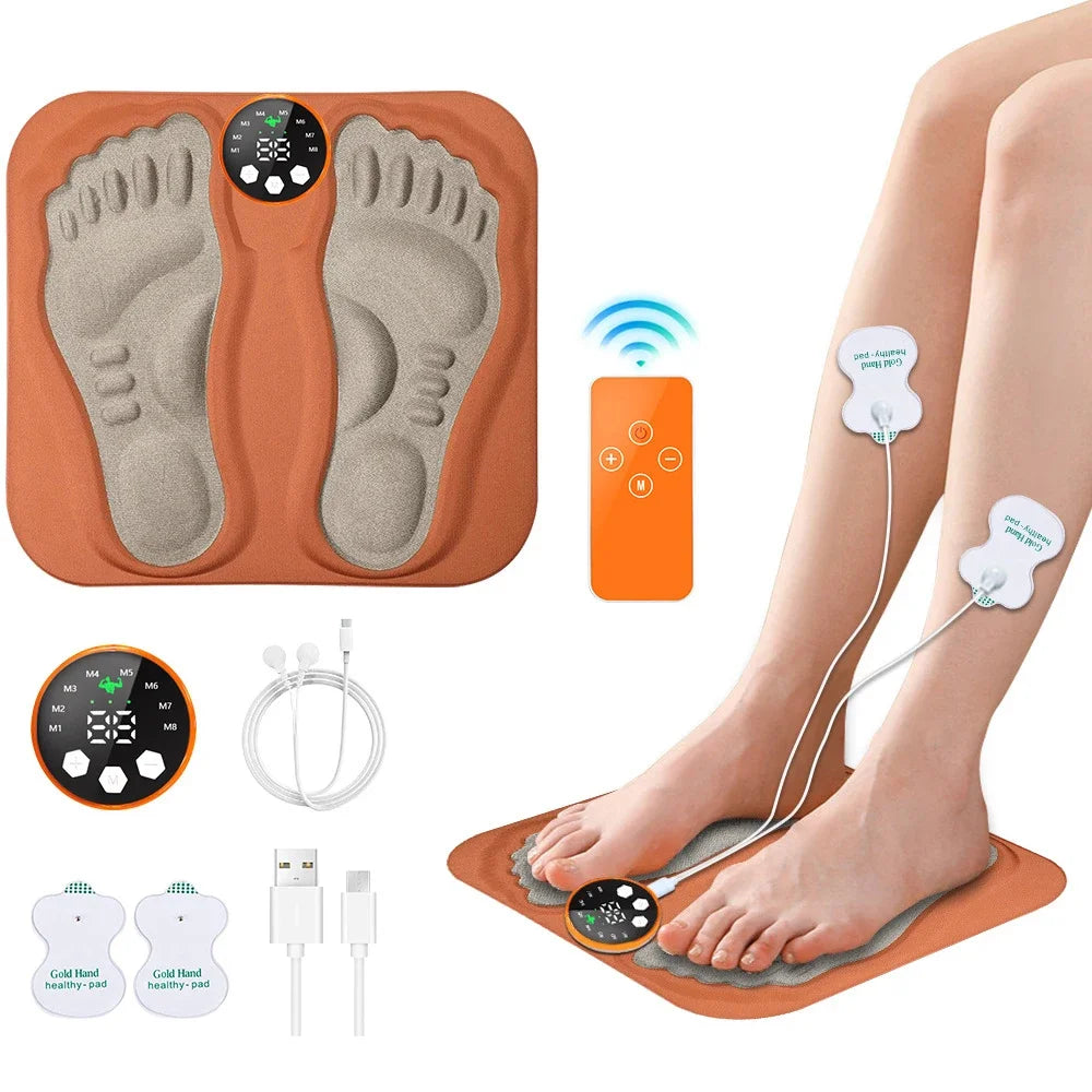 EMS Foot Massager Mat with Remote | Electric Foot Stimulator Pad, 8 Modes, 29 Intensity Levels, Circulation & Muscle Relaxation Device