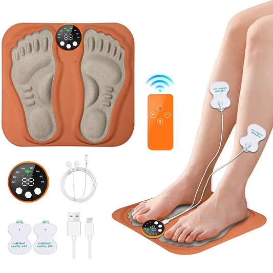 EMS Foot Massager Mat with Remote | Electric Foot Stimulator Pad, 8 Modes, 29 Intensity Levels, Circulation & Muscle Relaxation Device