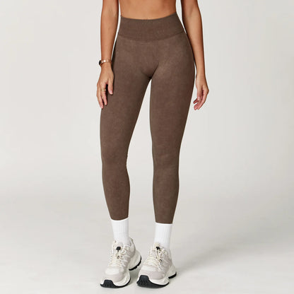 Seamless Yoga Leggings for Women | High Waisted Ribbed Workout Leggings with Stretch Compression Fit