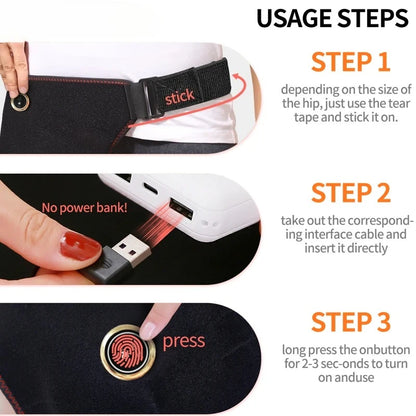 Heated Hip Brace with Vibration Massage | Cordless Sciatica Pain Relief Wrap, Lower Back & Hip Support Belt with Heat Therapy