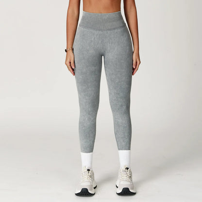 Seamless Yoga Leggings for Women | High Waisted Ribbed Workout Leggings with Stretch Compression Fit