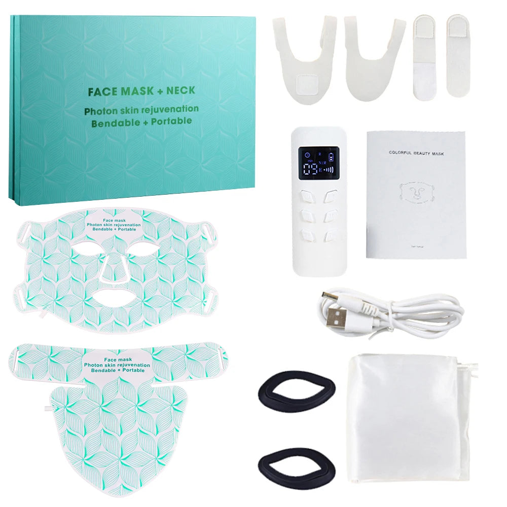 LED Face and Neck Light Therapy Mask – 8 Color Skin Rejuvenation