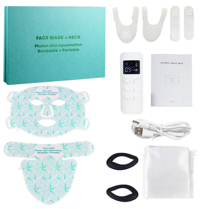 LED Face and Neck Light Therapy Mask – 8 Color Skin Rejuvenation